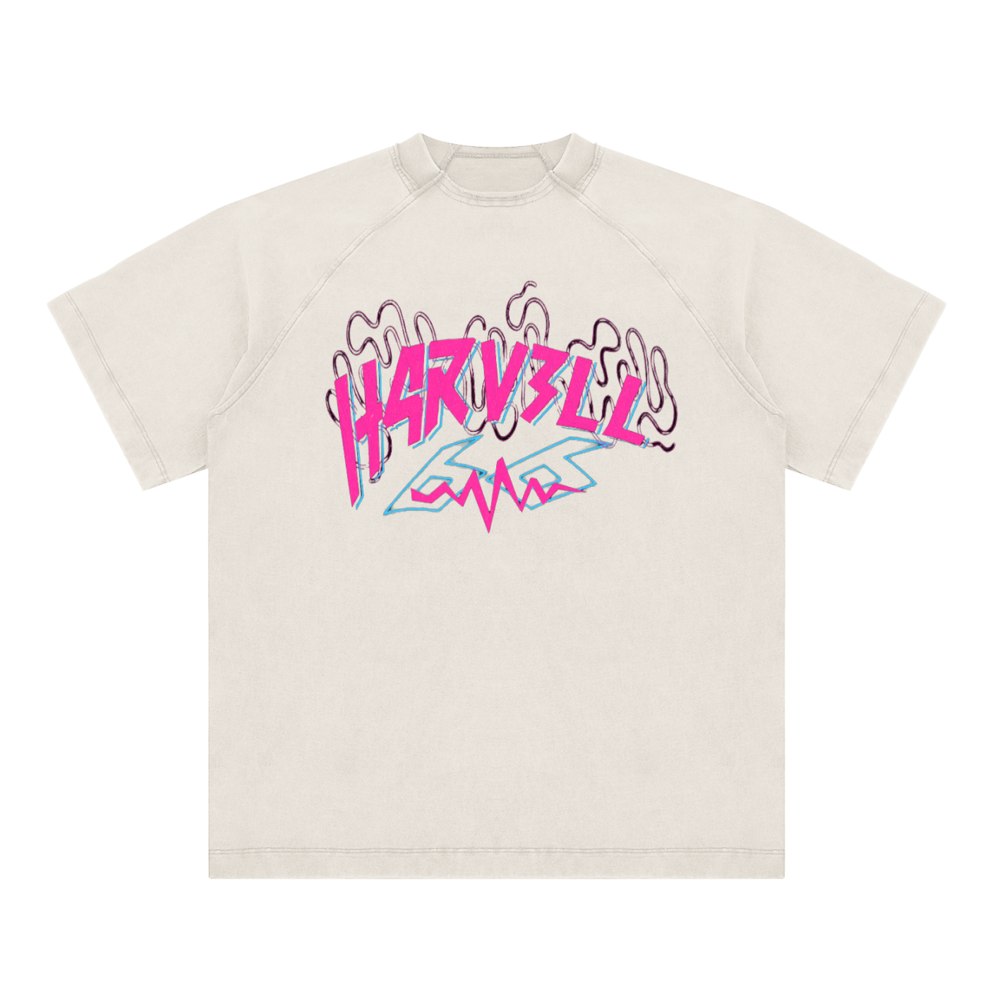 H4RV3LL Vintage Washed Raglan Cotton T-Shirt
