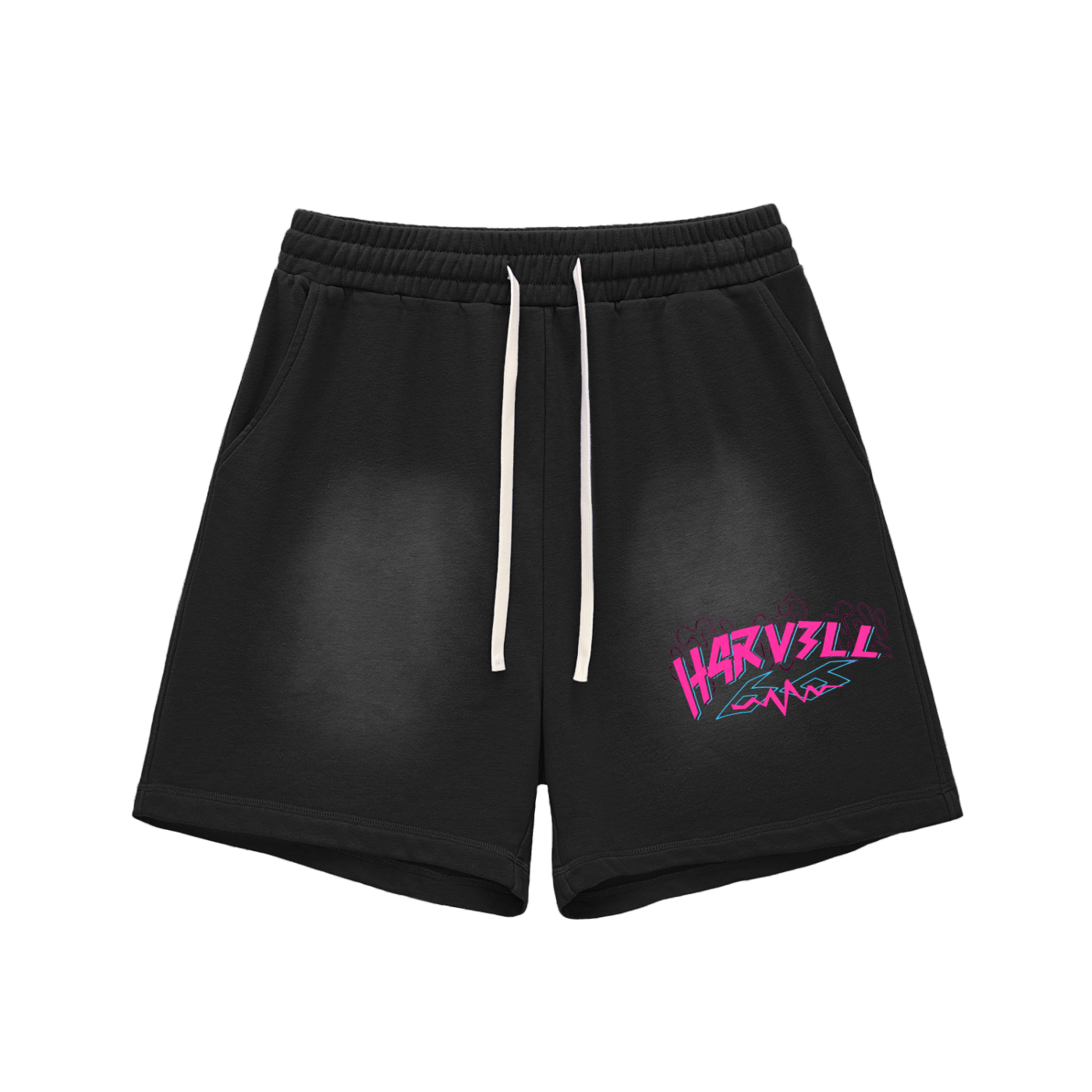 H4RV3LL Sun Fade Raw Edge Cotton Shorts