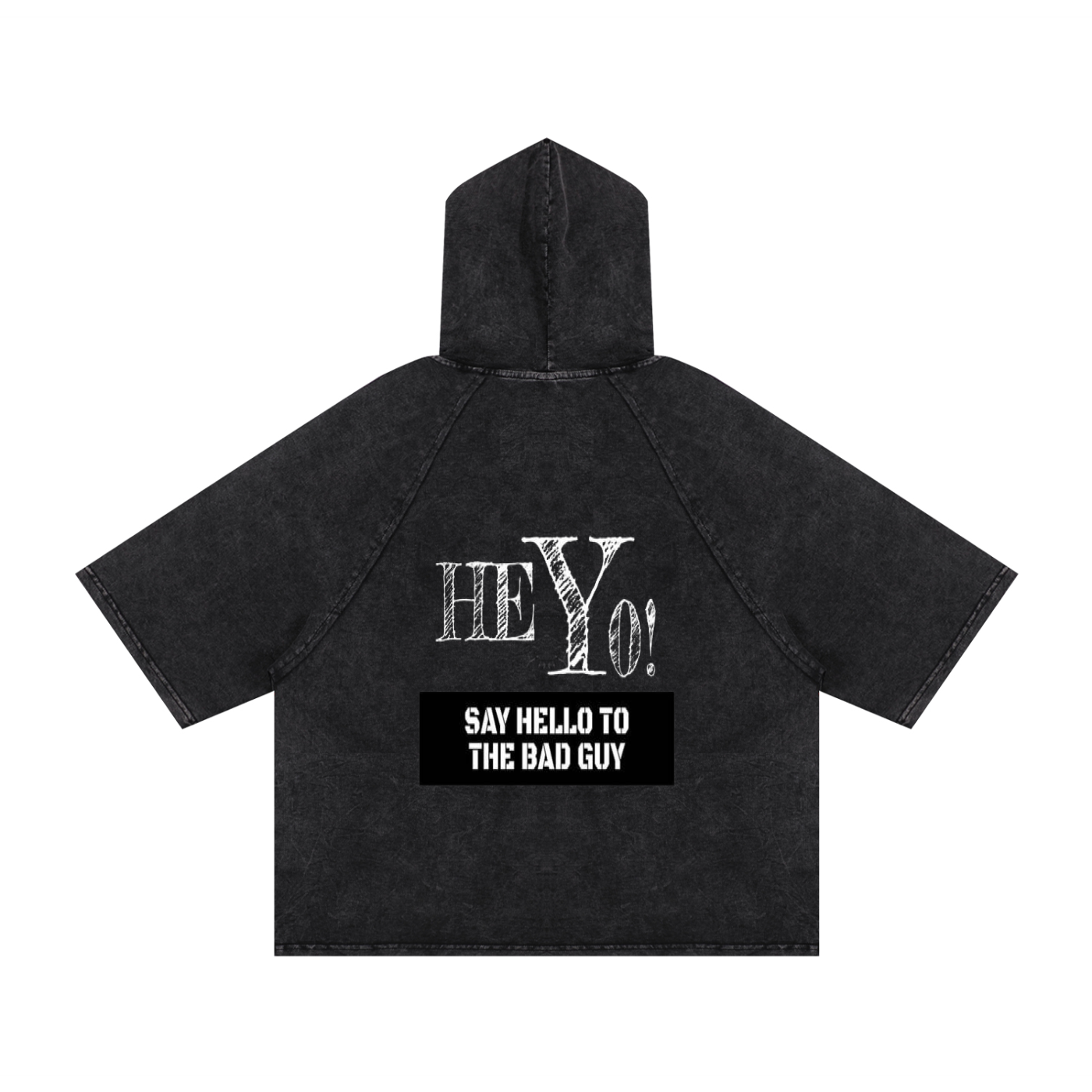 The Bad Guy Snow Washed Hooded Boxy T-Shirt