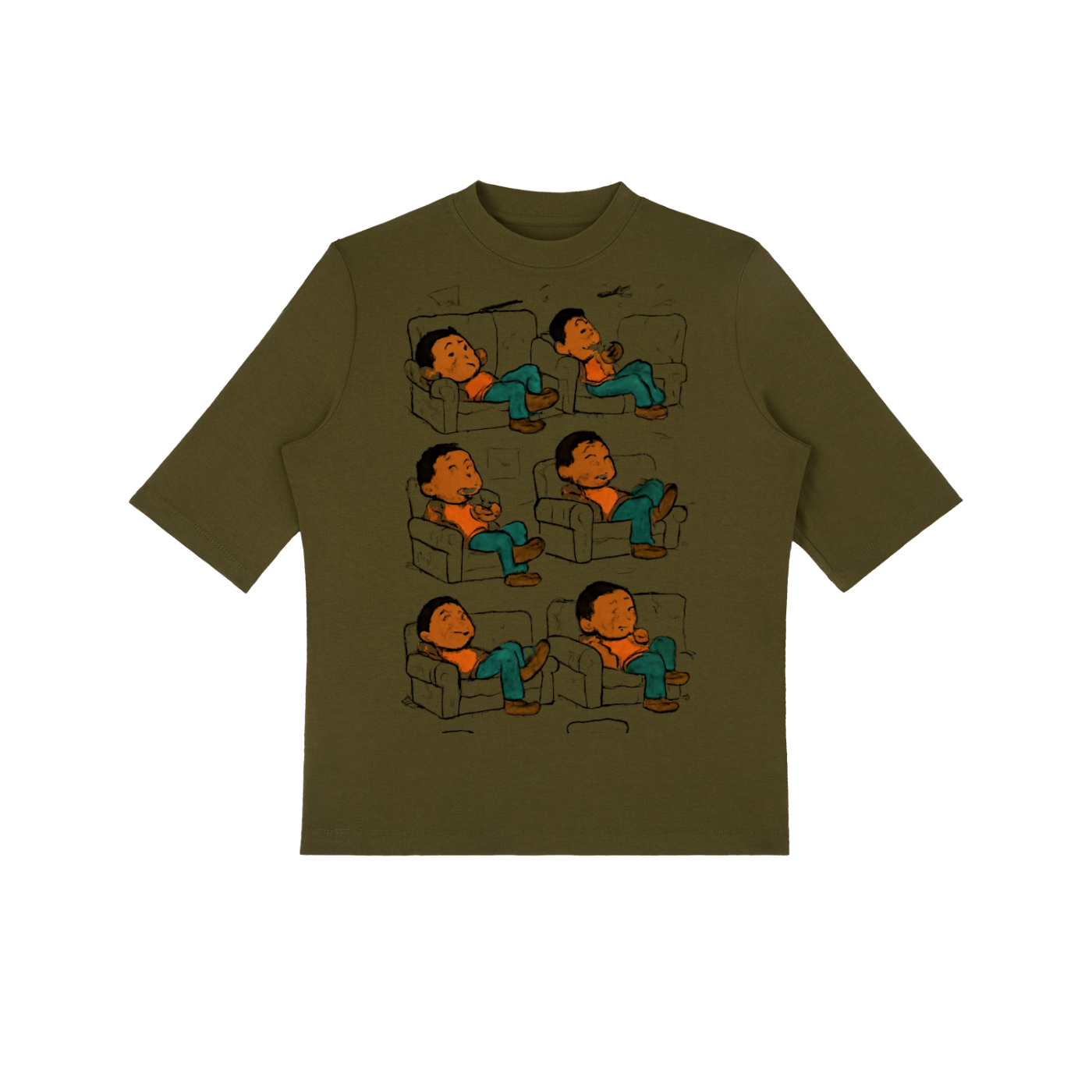 Couch Boy Essential Mock Neck Short Sleeve T-Shirt