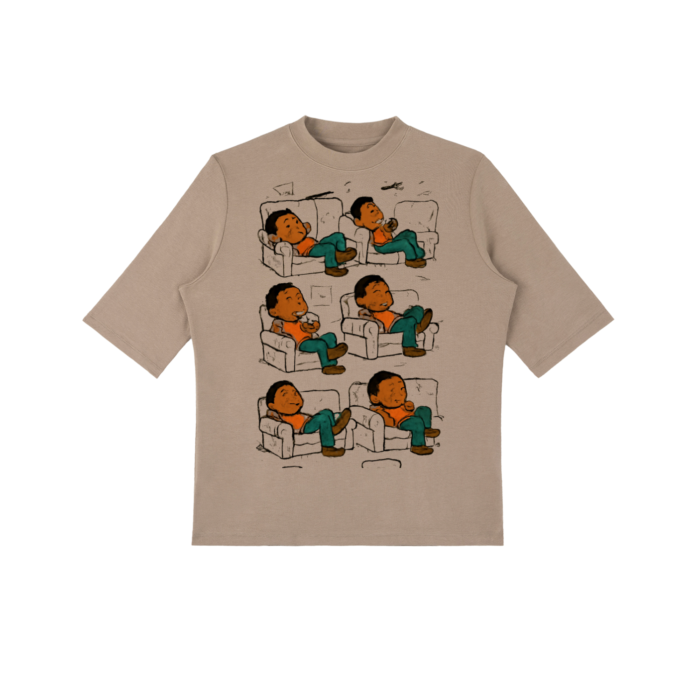 Couch Boy Essential Mock Neck Short Sleeve T-Shirt