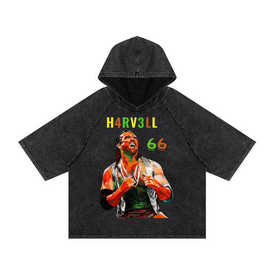 The Bad Guy Snow Washed Hooded Boxy T-Shirt